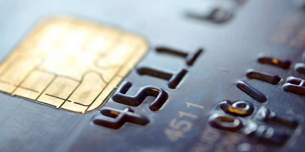 A close-up photo of a credit card